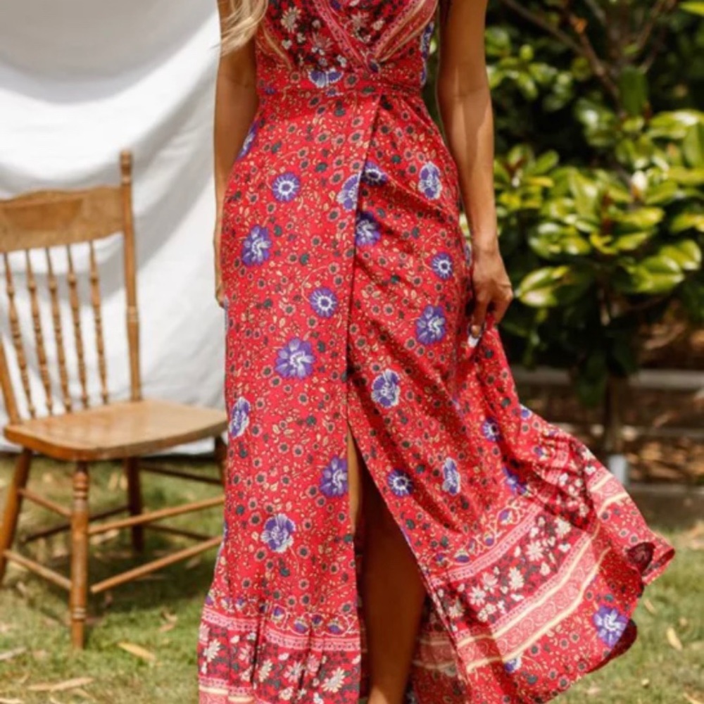 Floral Boho Wrap Dress - Picture 3 of 7